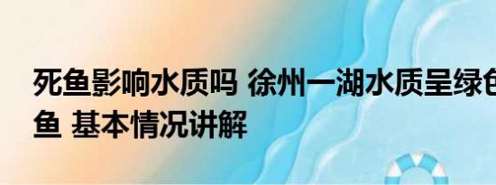 死鱼影响水质吗 徐州一湖水质呈绿色出现死鱼 基本情况讲解