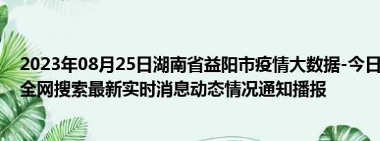 2023年08月25日湖南省益阳市疫情大数据-今日/今天疫情全网搜索最新实时消息动态情况通知播报