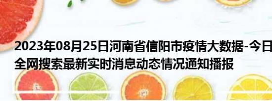 2023年08月25日河南省信阳市疫情大数据-今日/今天疫情全网搜索最新实时消息动态情况通知播报