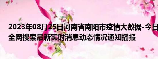 2023年08月25日河南省南阳市疫情大数据-今日/今天疫情全网搜索最新实时消息动态情况通知播报