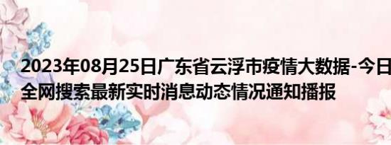 2023年08月25日广东省云浮市疫情大数据-今日/今天疫情全网搜索最新实时消息动态情况通知播报