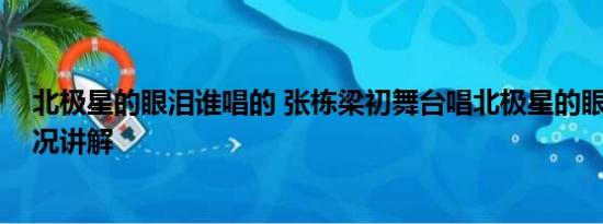 北极星的眼泪谁唱的 张栋梁初舞台唱北极星的眼泪 基本情况讲解