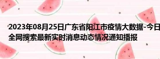 2023年08月25日广东省阳江市疫情大数据-今日/今天疫情全网搜索最新实时消息动态情况通知播报