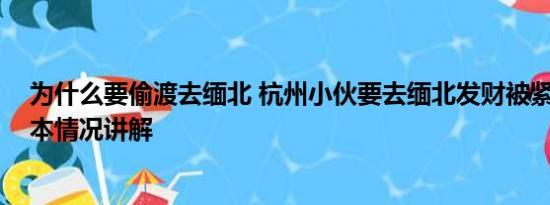 为什么要偷渡去缅北 杭州小伙要去缅北发财被紧急拦截 基本情况讲解