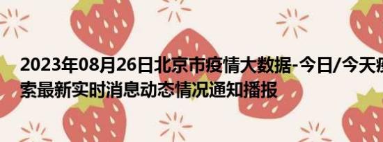 2023年08月26日北京市疫情大数据-今日/今天疫情全网搜索最新实时消息动态情况通知播报