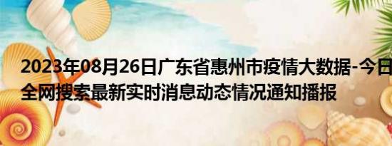 2023年08月26日广东省惠州市疫情大数据-今日/今天疫情全网搜索最新实时消息动态情况通知播报