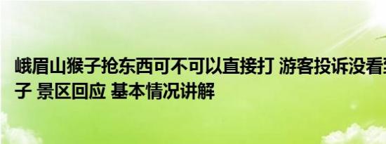 峨眉山猴子抢东西可不可以直接打 游客投诉没看到峨眉山猴子 景区回应 基本情况讲解