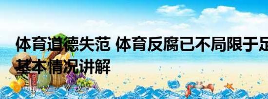 体育道德失范 体育反腐已不局限于足球领域 基本情况讲解