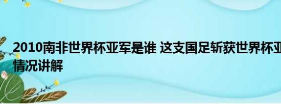 2010南非世界杯亚军是谁 这支国足斩获世界杯亚军！ 基本情况讲解