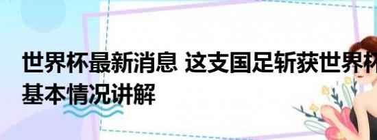 世界杯最新消息 这支国足斩获世界杯亚军！ 基本情况讲解