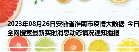 2023年08月26日安徽省淮南市疫情大数据-今日/今天疫情全网搜索最新实时消息动态情况通知播报