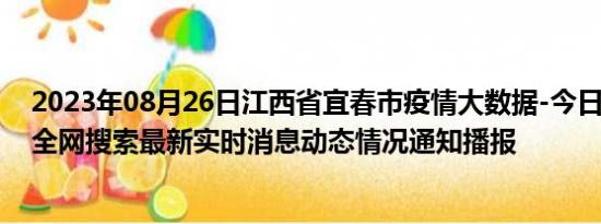 2023年08月26日江西省宜春市疫情大数据-今日/今天疫情全网搜索最新实时消息动态情况通知播报