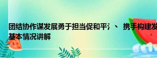 团结协作谋发展勇于担当促和平氵丶 携手构建发展共同体 基本情况讲解