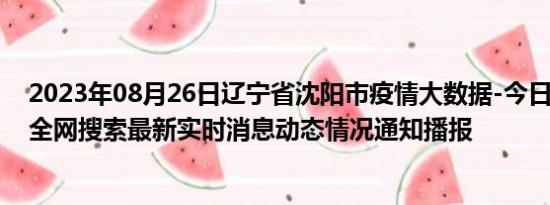 2023年08月26日辽宁省沈阳市疫情大数据-今日/今天疫情全网搜索最新实时消息动态情况通知播报