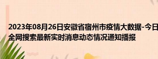 2023年08月26日安徽省宿州市疫情大数据-今日/今天疫情全网搜索最新实时消息动态情况通知播报