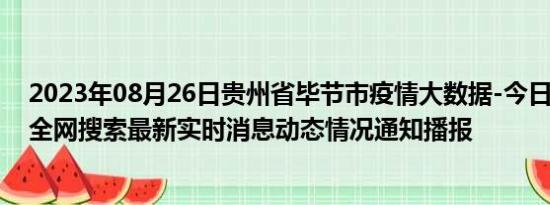 2023年08月26日贵州省毕节市疫情大数据-今日/今天疫情全网搜索最新实时消息动态情况通知播报