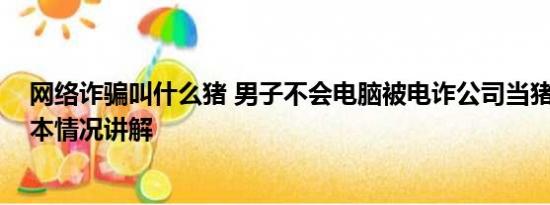 网络诈骗叫什么猪 男子不会电脑被电诈公司当猪仔转卖 基本情况讲解