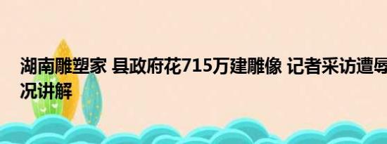 湖南雕塑家 县政府花715万建雕像 记者采访遭辱骂 基本情况讲解