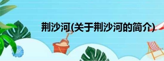 荆沙河(关于荆沙河的简介)