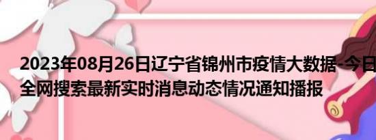 2023年08月26日辽宁省锦州市疫情大数据-今日/今天疫情全网搜索最新实时消息动态情况通知播报