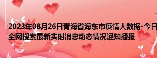 2023年08月26日青海省海东市疫情大数据-今日/今天疫情全网搜索最新实时消息动态情况通知播报