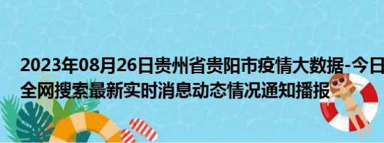 2023年08月26日贵州省贵阳市疫情大数据-今日/今天疫情全网搜索最新实时消息动态情况通知播报