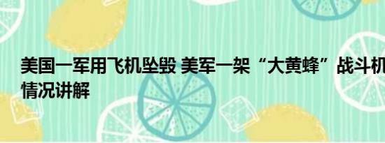 美国一军用飞机坠毁 美军一架“大黄蜂”战斗机坠毁 基本情况讲解