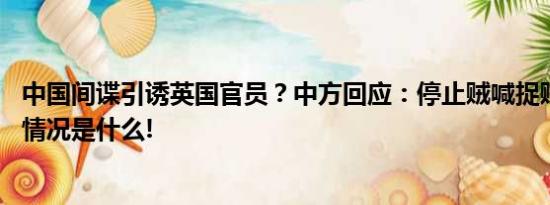 中国间谍引诱英国官员？中方回应：停止贼喊捉贼把戏 具体情况是什么!