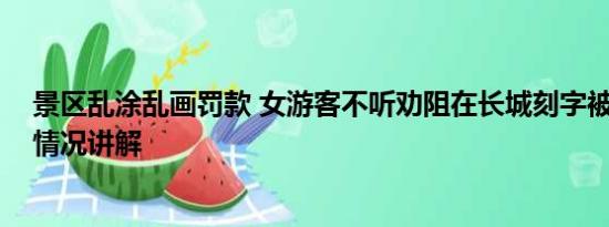 景区乱涂乱画罚款 女游客不听劝阻在长城刻字被拘留 基本情况讲解