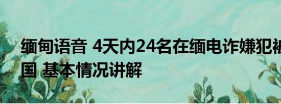 缅甸语音 4天内24名在缅电诈嫌犯被押解回国 基本情况讲解