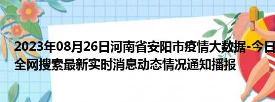 2023年08月26日河南省安阳市疫情大数据-今日/今天疫情全网搜索最新实时消息动态情况通知播报