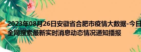 2023年08月26日安徽省合肥市疫情大数据-今日/今天疫情全网搜索最新实时消息动态情况通知播报