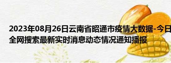 2023年08月26日云南省昭通市疫情大数据-今日/今天疫情全网搜索最新实时消息动态情况通知播报