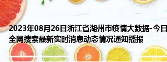 2023年08月26日浙江省湖州市疫情大数据-今日/今天疫情全网搜索最新实时消息动态情况通知播报