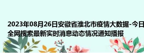 2023年08月26日安徽省淮北市疫情大数据-今日/今天疫情全网搜索最新实时消息动态情况通知播报