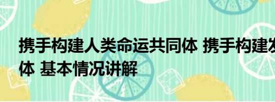 携手构建人类命运共同体 携手构建发展共同体 基本情况讲解