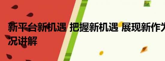 新平台新机遇 把握新机遇 展现新作为 基本情况讲解