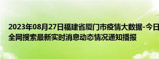 2023年08月27日福建省厦门市疫情大数据-今日/今天疫情全网搜索最新实时消息动态情况通知播报