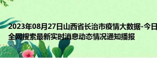 2023年08月27日山西省长治市疫情大数据-今日/今天疫情全网搜索最新实时消息动态情况通知播报