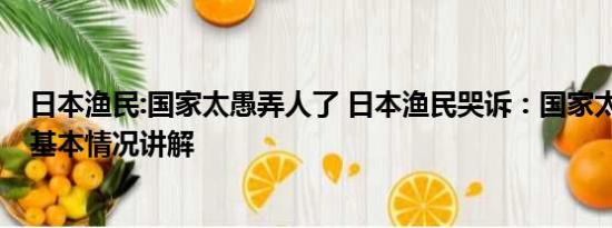 日本渔民:国家太愚弄人了 日本渔民哭诉：国家太愚弄人了 基本情况讲解