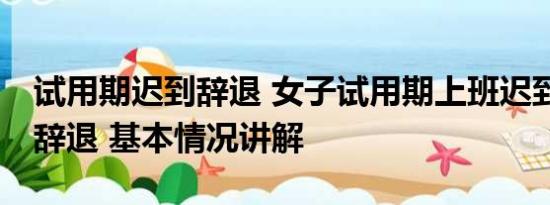 试用期迟到辞退 女子试用期上班迟到25次被辞退 基本情况讲解