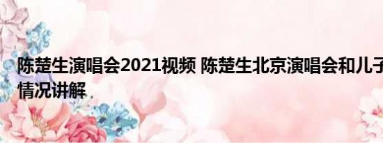 陈楚生演唱会2021视频 陈楚生北京演唱会和儿子同台 基本情况讲解