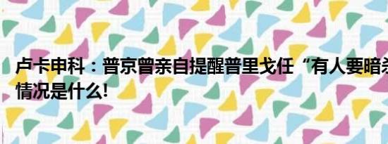 卢卡申科：普京曾亲自提醒普里戈任“有人要暗杀他” 具体情况是什么!