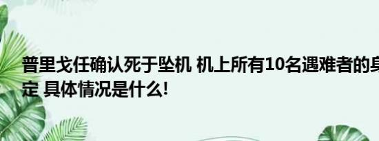 普里戈任确认死于坠机 机上所有10名遇难者的身份均已确定 具体情况是什么!