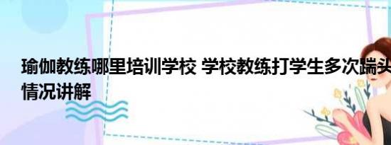 瑜伽教练哪里培训学校 学校教练打学生多次踹头掌掴 基本情况讲解