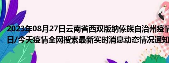 2023年08月27日云南省西双版纳傣族自治州疫情大数据-今日/今天疫情全网搜索最新实时消息动态情况通知播报