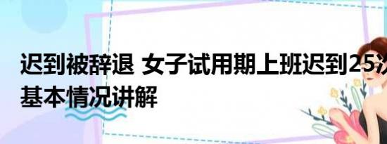 迟到被辞退 女子试用期上班迟到25次被辞退 基本情况讲解