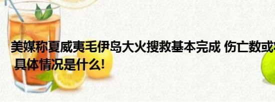 美媒称夏威夷毛伊岛大火搜救基本完成 伤亡数或将继续上升 具体情况是什么!