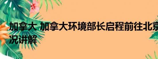 加拿大 加拿大环境部长启程前往北京 基本情况讲解