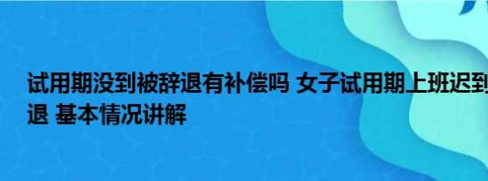 试用期没到被辞退有补偿吗 女子试用期上班迟到25次被辞退 基本情况讲解